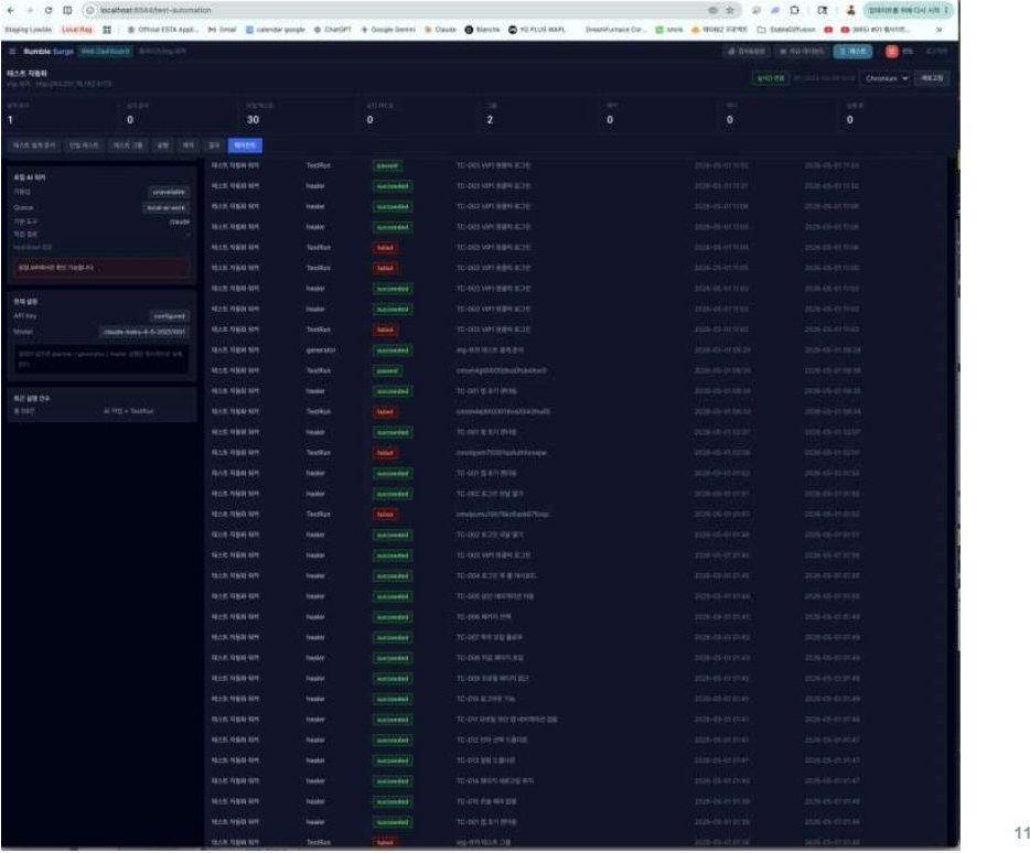 Rumble Surge — Test automation (web) — agent management